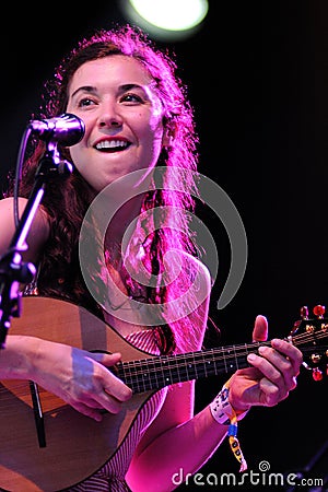 Lisa Hannigan, Irish singer, songwriter, and musician, performs at FIB Editorial Stock Photo