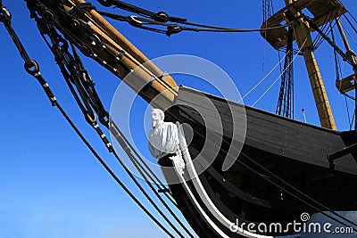 Antique frigate of the portuguese navy in Almada Editorial Stock Photo