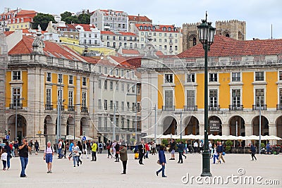 Lisbon city Praca Comercio Editorial Stock Photo