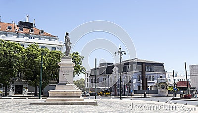 Lisbon Luis de Camoes Square Editorial Stock Photo