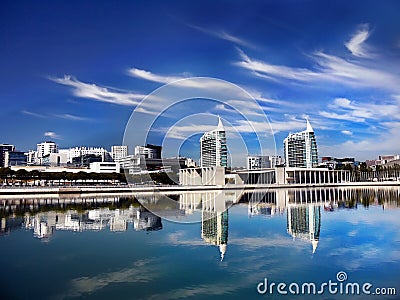 Lisbon, Modern Architecture, Business Buildings Editorial Stock Photo