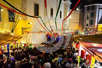Lisbon Old City Popular Festivities, Travel Portugal, Summer Holiday Editorial Stock Photo