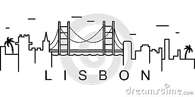 Lisbon outline icon. Can be used for web, logo, mobile app, UI, UX Vector Illustration