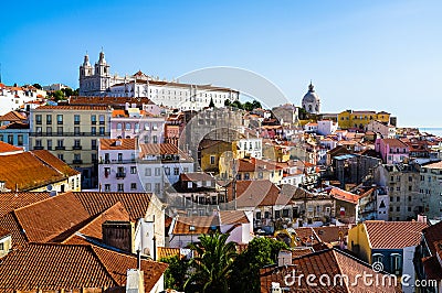 Lisbon panorama view of Alfama Stock Photo