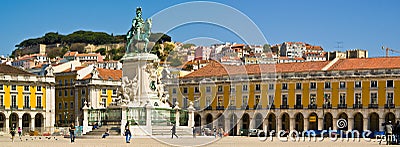 Lisbon Placa do Comercio Editorial Stock Photo