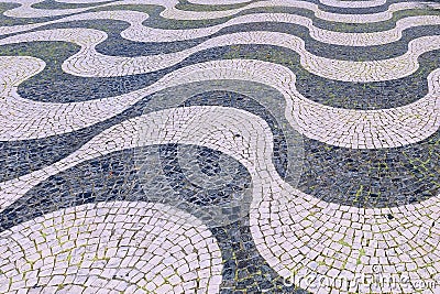 Lisbon portugal abstract tile pavement patterns Stock Photo