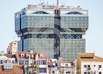 Lisbon, Portugal: architectural contrast Editorial Stock Photo