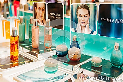 Makeup, Skincare And Cosmetic Products For Sale In Fashion Beauty Department Store Display Editorial Stock Photo