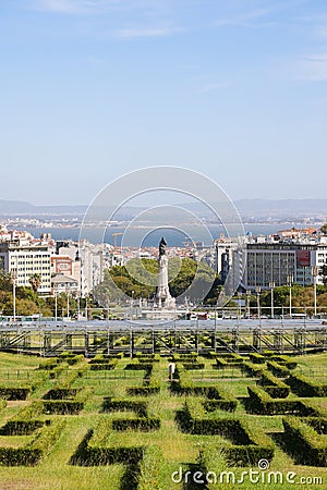 Parque Eduardo VII, Eduardo VII Park in Lisbon, Portugal. Editorial Stock Photo
