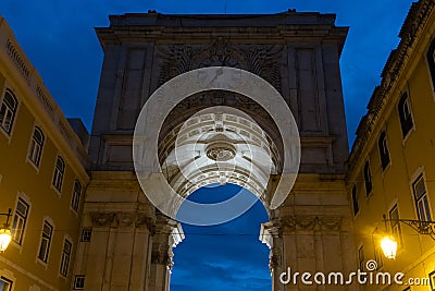 10-29-2022 LISBON, PORTUGAL: Cathedral of the Patriarchate of Lisbon At Night Time Editorial Stock Photo