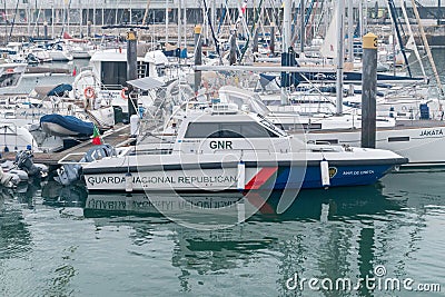Boat of GNR - Lisbon Coastal Control Detachment Editorial Stock Photo
