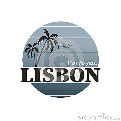 Lisbon Portugal Europe Flat Icon Vector Art Vector Illustration