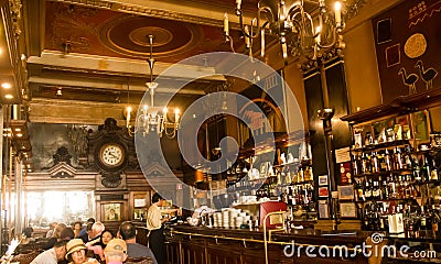 Lisbon, Portugal: inside de historic coffee shop Brasileira do Chiado Editorial Stock Photo