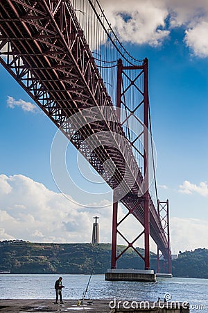 LISBON, PORTUGAL - January 28, 2011: walks along the banks of Ta Editorial Stock Photo