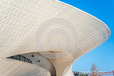 Lisbon, Portugal - 12/28/18: Maat entrance, Museum of Art, Architecture and Technology Editorial Stock Photo