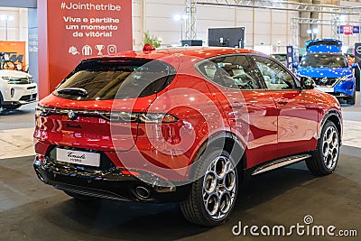 Alfa Romeo Tonale electric hybrid car at ECAR SHOW - Hybrid and Electric Motor Show Editorial Stock Photo