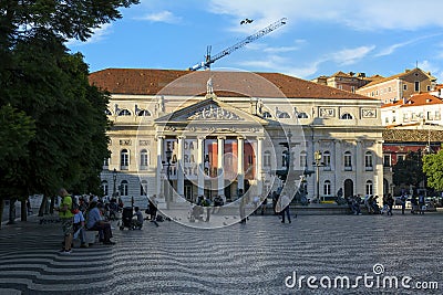 Praca do Rossio, Lisbon Editorial Stock Photo