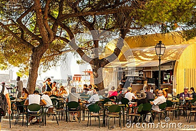 Lisbon, Portugal - Septmember 19, 2016: Streets around Viewpoint de Santa Luzia. Editorial Stock Photo