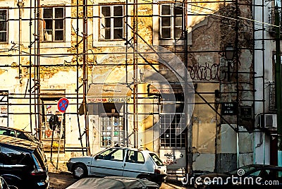 Lisbon, Portugal - Septmember 19, 2016: Streets around Viewpoint de Santa Luzia. Editorial Stock Photo