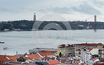 Lisbon`s cityscape a sunny day Stock Photo