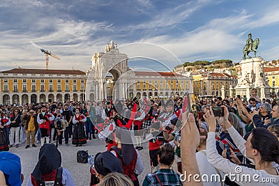 Lisbon, Square of Commerce, For the first time, the Lisbon City Council pays tribute to Saint Patrick ( Editorial Stock Photo