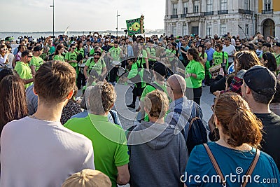 Lisbon, Square of Commerce, For the first time, the Lisbon City Council pays tribute to Saint Patrick ( Editorial Stock Photo