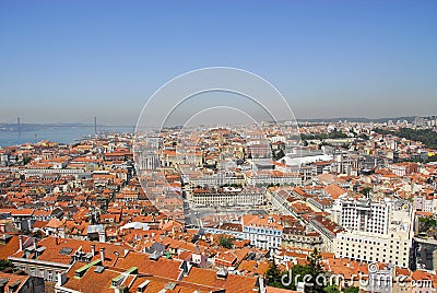 Lisbon view of the castle of S. Gorge Stock Photo