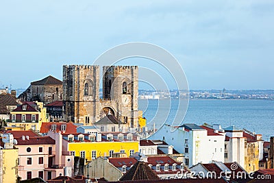 Lisbon view with the cathedral Stock Photo