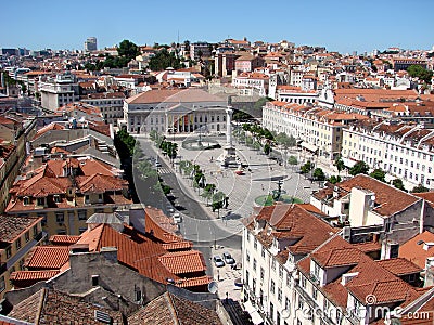 Lisbon view, the Rossio square Stock Photo