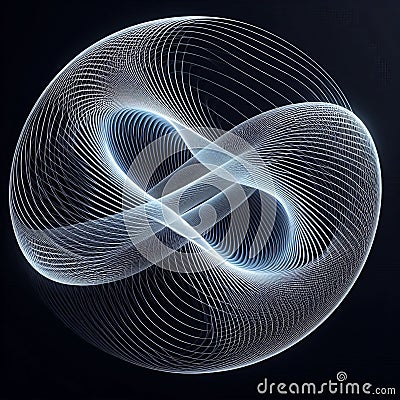 Lissajous Curve Hologram Elegant curves created by the intersect Stock Photo