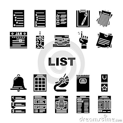 list checklist document check icons set vector Vector Illustration
