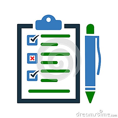 List, checklist, question paper, survey, questionnaire icon. Editable vector graphics Vector Illustration