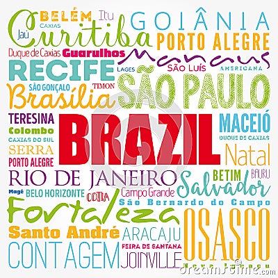 List of cities and towns in Brazil Stock Photo