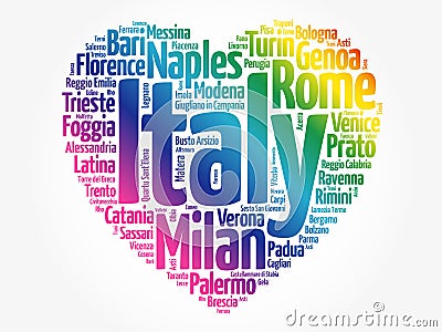 List of cities and towns in Italy Stock Photo