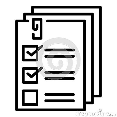 List forms icon, outline style Vector Illustration