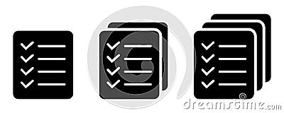 List icon, Site menu symbol, Checklist icon solid style, glyph flat icon. Vector Illustration