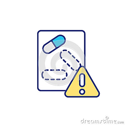 List of medicaments RGB color icon Cartoon Illustration