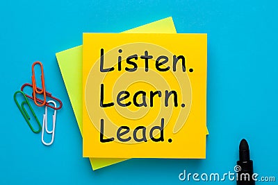 Listen Learn Lead Stock Photo