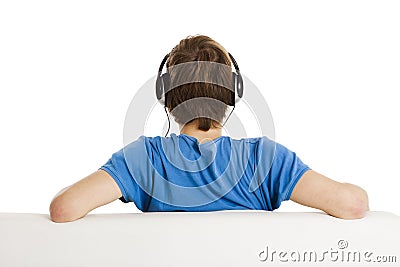 Listen music Stock Photo