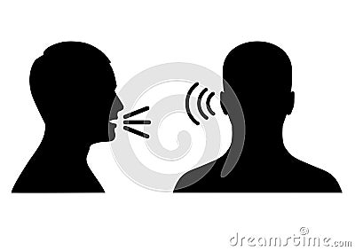 listen and speak icon, voice or sound symbol Vector Illustration