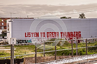 Listen to Greta Thunberg Editorial Stock Photo