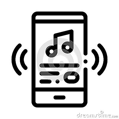Listening Music Song In Smartphone Vector Icon Vector Illustration