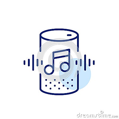 Listening to music. Loudspeaker playing audio. Pixel perfect icon Vector Illustration