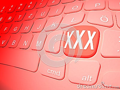 Lit keyboard with special xxx key Stock Photo