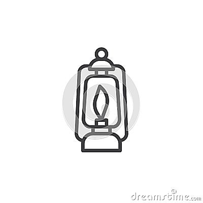 Lit lamp line icon Vector Illustration