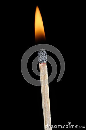 Lit Match Stick Stock Photo