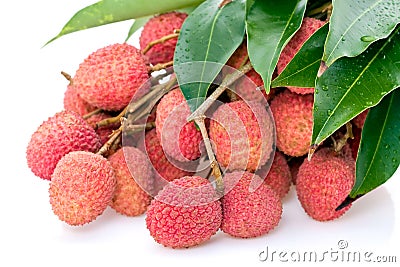 Litchi fruits Stock Photo