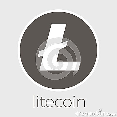 Litecoin LTC blockchain cripto currency vector logo Vector Illustration