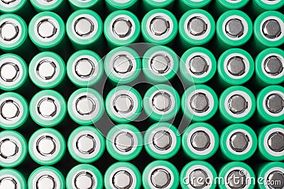 Lithium ion 18650 batteries Stock Photo