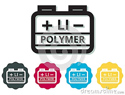 Lithium Polymer Battery Icon - Illustration Stock Photo